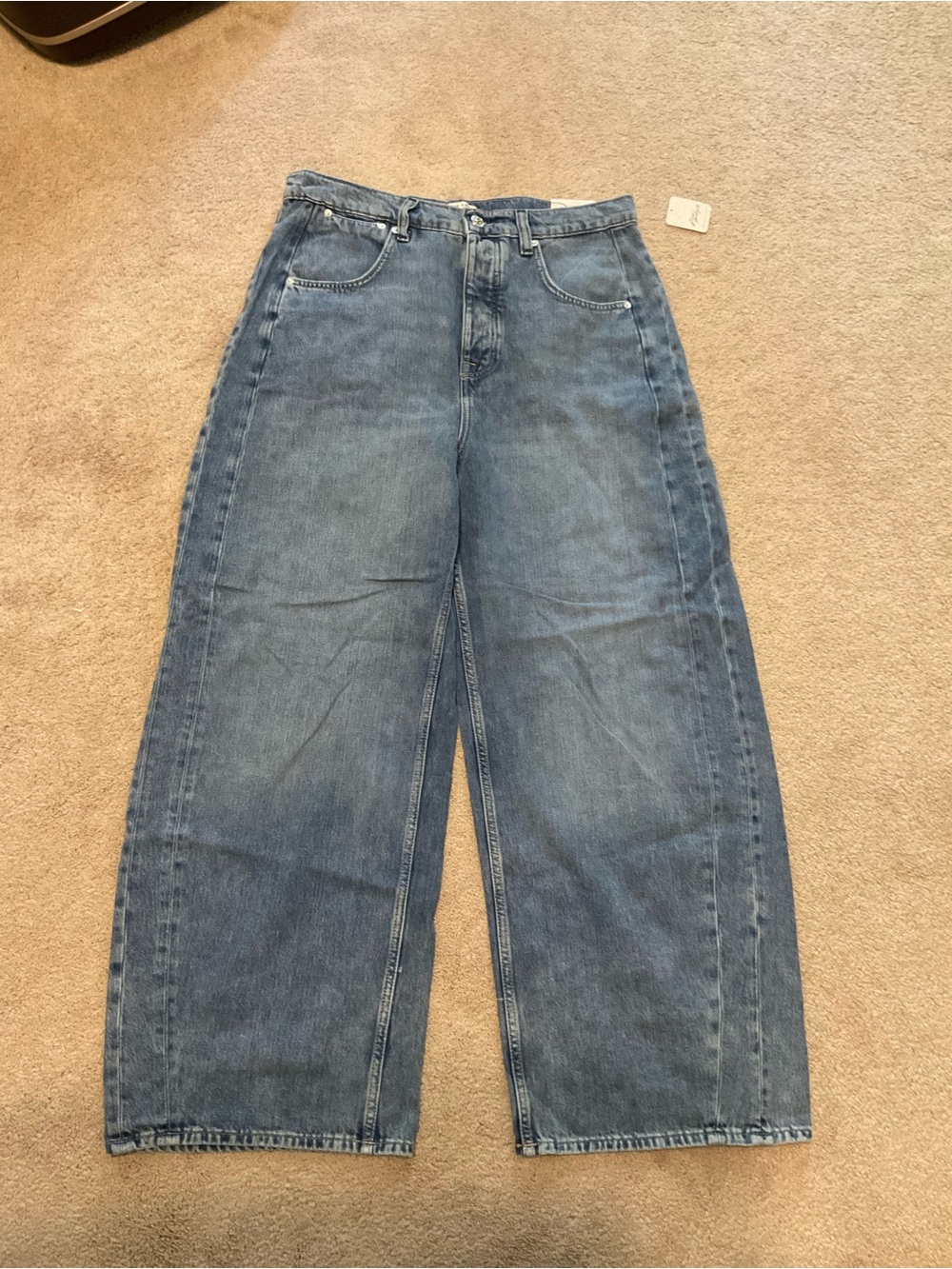 We The Free Light Blue High-Waist Wide Leg Jeans
